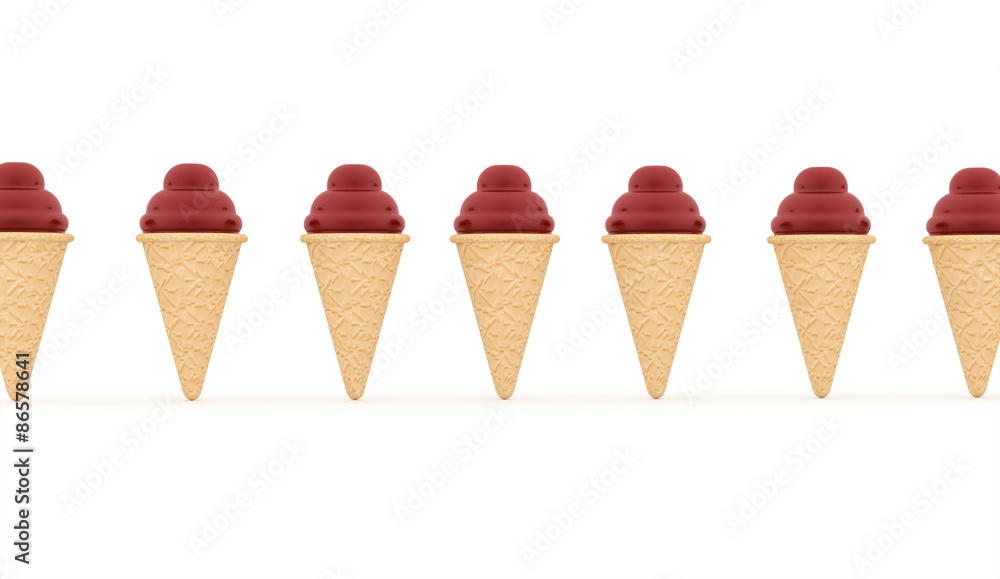 Ice cream red isolated on white Ice cream red isolated on white