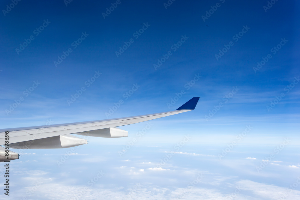 Wing of airplane in the sky Wing of airplane in the sky