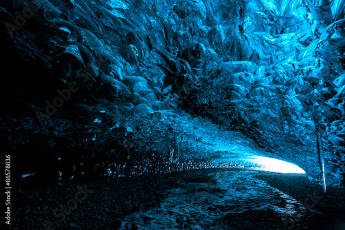 inside ice caves in Iceland