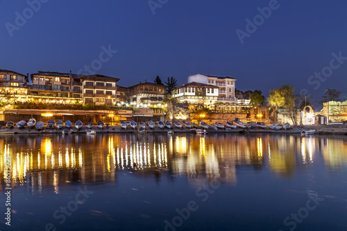 Night view to the costal city