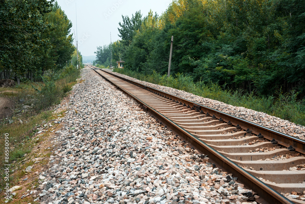 Fototapeta premium rusty railway in the countryside