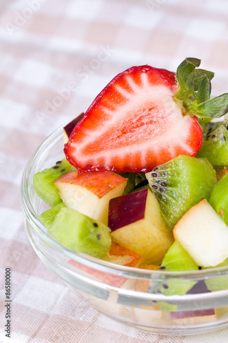 Fruit salad in plate
