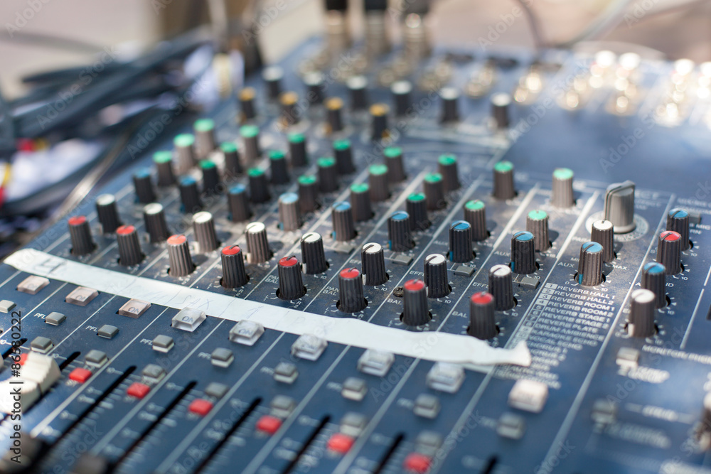 Fototapeta premium Professional sound mixer control desk