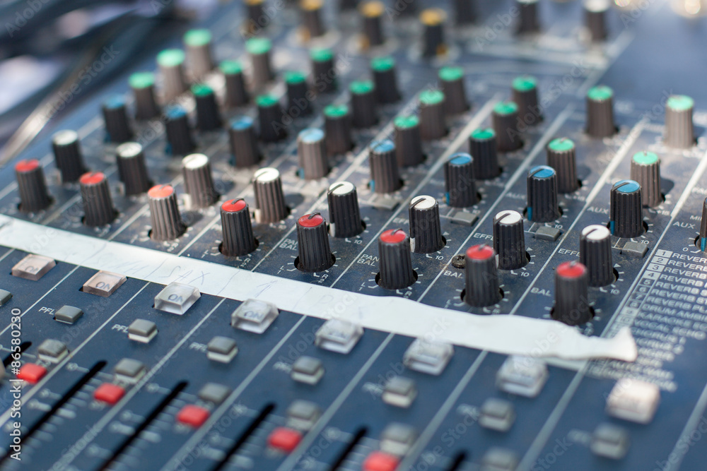 Sound mixer control desk Sound mixer control desk
