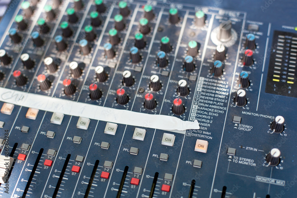 Sound mixer control desk Sound mixer control desk