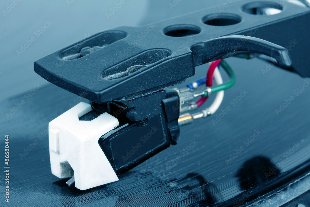 Fototapeta premium Dj needle on spinning record