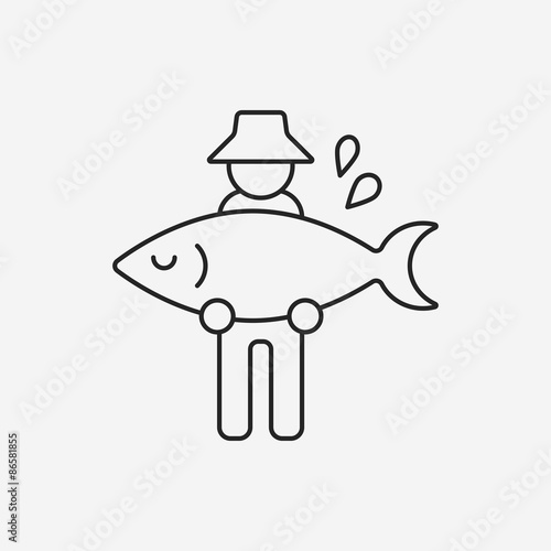 fisherman line icon