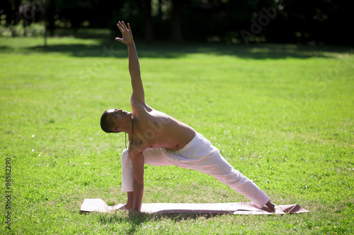 Extended Side Angle Pose in park