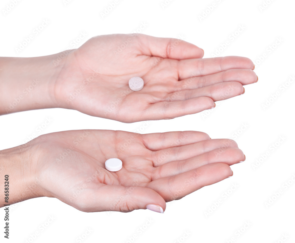 Hands with pills
