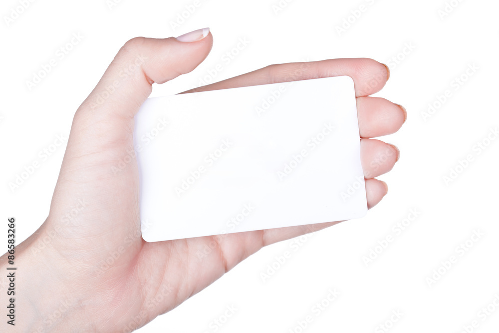 Fototapeta premium Hand with white card