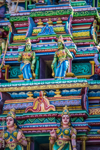 Beautiful statues in tamil hindu temple