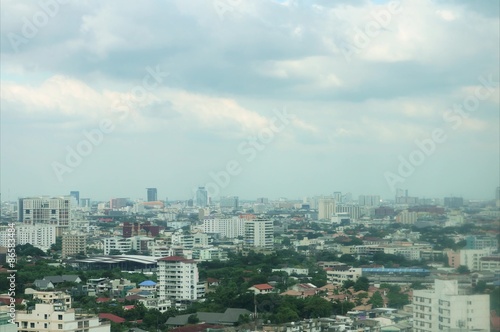 BANGKOK - 14 NOV: Time lapse view of Bangkok skyline. Top view of Praram IV road on 14 NOV 2014 in Bangkok, Thailand
 photo