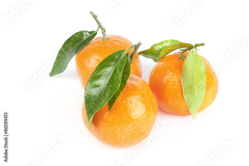 Mandarins with leafs