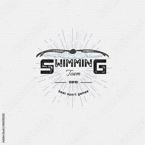 Swimming badges logos and labels for any use