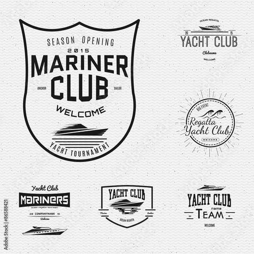  Yacht club badges logos and labels for any use