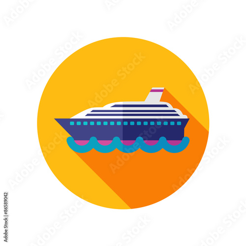 Cruise transatlantic liner ship flat icon