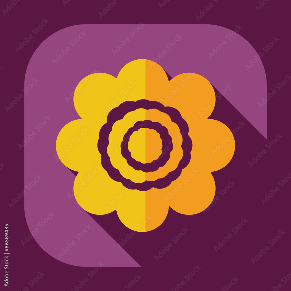 Flat modern design with shadow icon flower Flat modern design with shadow icon flower