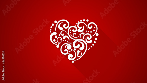 heart shape with long shadows
