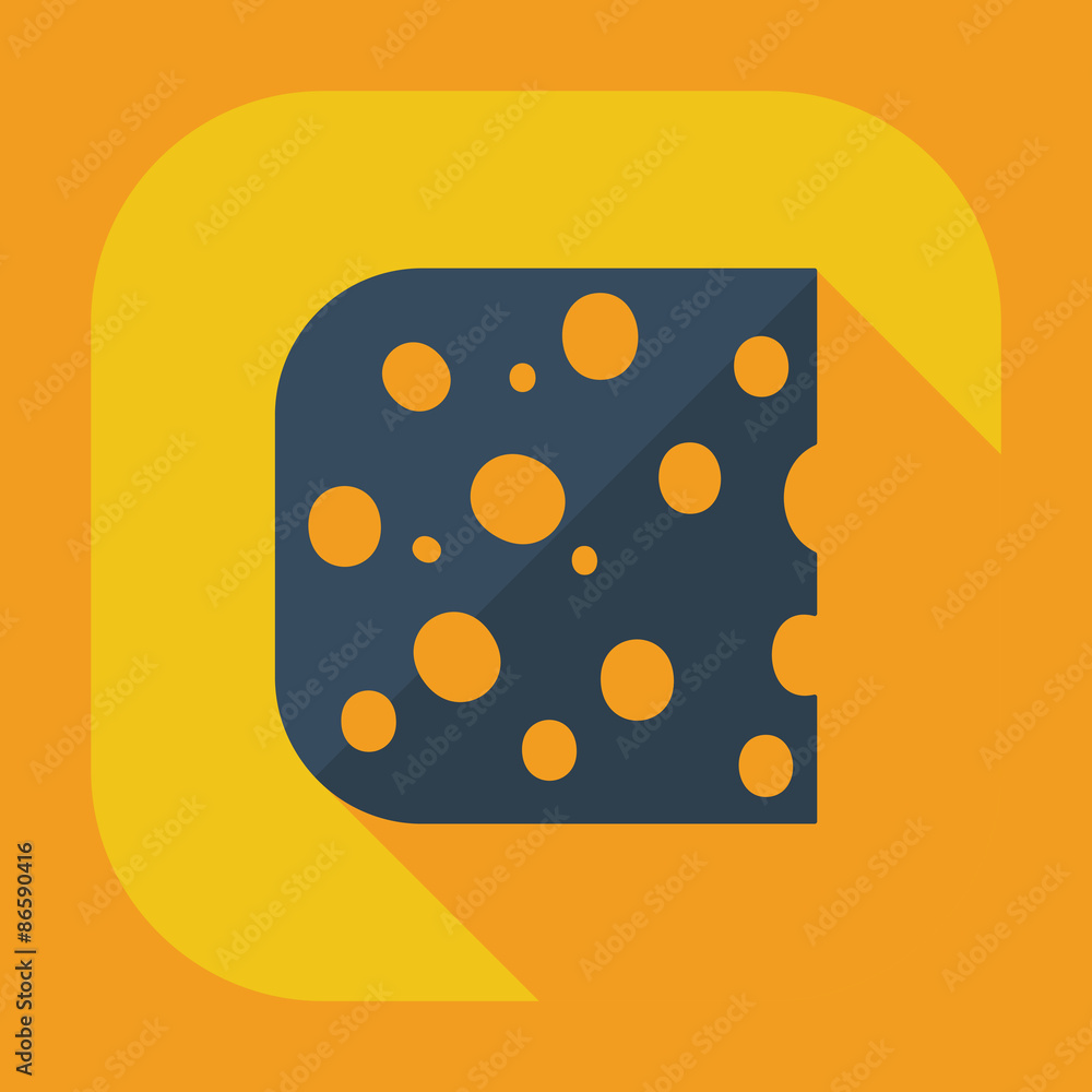 Flat modern design with shadow icons cheese Flat modern design with shadow icons cheese