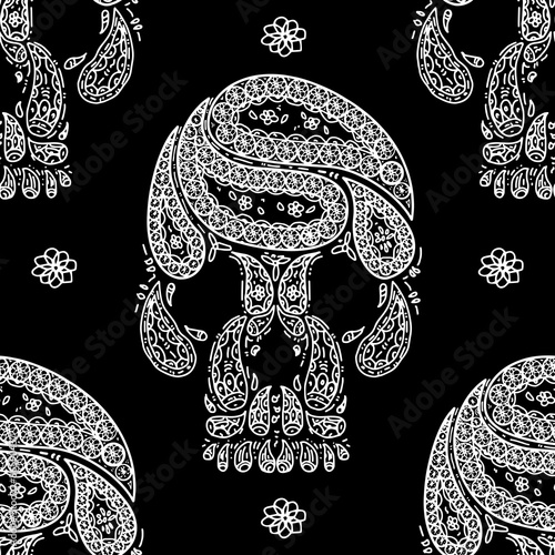 Sugar Skull Black Background
