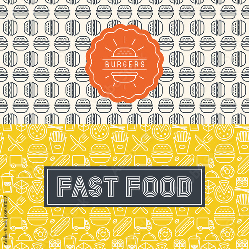 Vector fast food package design elements