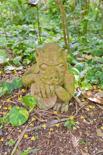 Sculpture of a demon in QE II Botanic Park, Cayman Islands