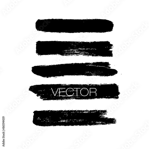 Vector set of grunge brush strokes collection. 
