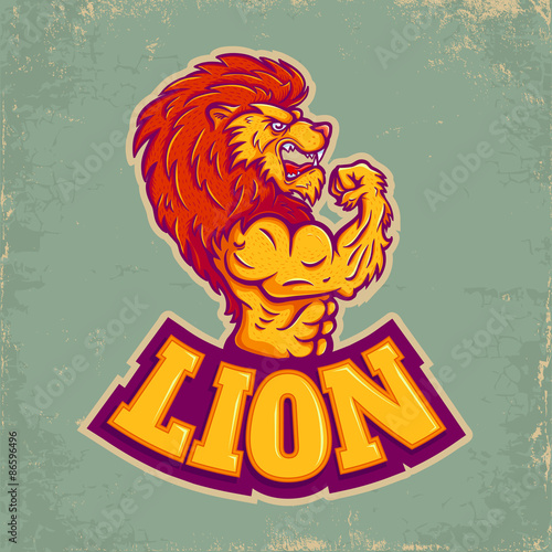 Fototapeta Naklejka Na Ścianę i Meble -   lion bodybuilder