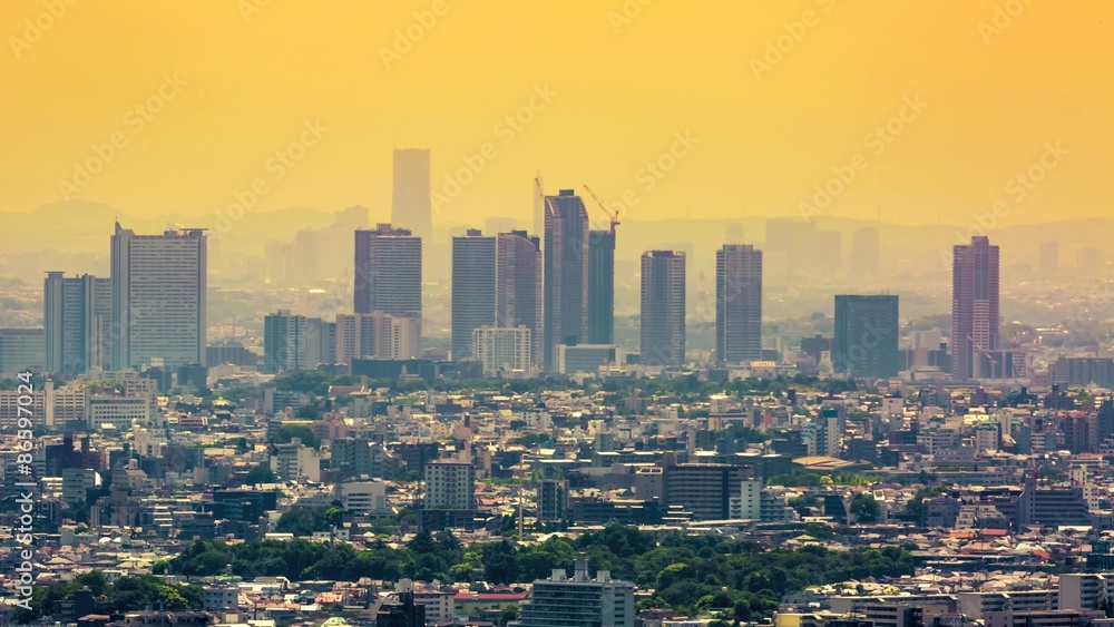 Aerial view time-lapse from high above Shinjuku, Tokyo Aerial view time-lapse from high above Shinjuku, Tokyo