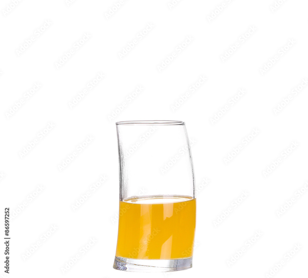Orange juice in highball glass. Isolated on white background Orange juice in highball glass. Isolated on white background