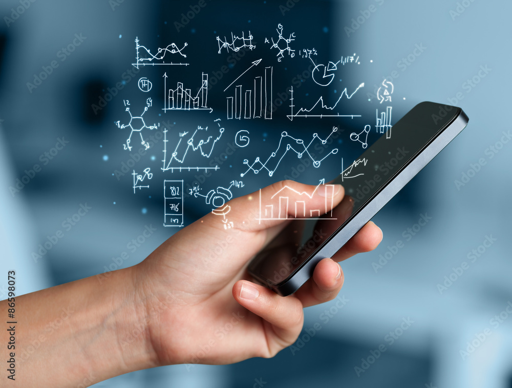 smartphone with business scheme smartphone with business scheme