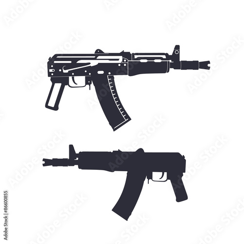 russian automatic rifle, carbine, vector illustration, eps10