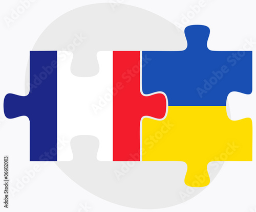 France and Ukraine Flags