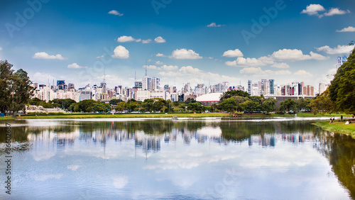 Sao Paulo skyline from Ibirapuera Park