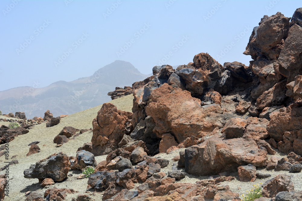 Volcanic landscape on Teide, Tenerife, Canary Islands, Spain Volcanic landscape on Teide, Tenerife, Canary Islands, Spain