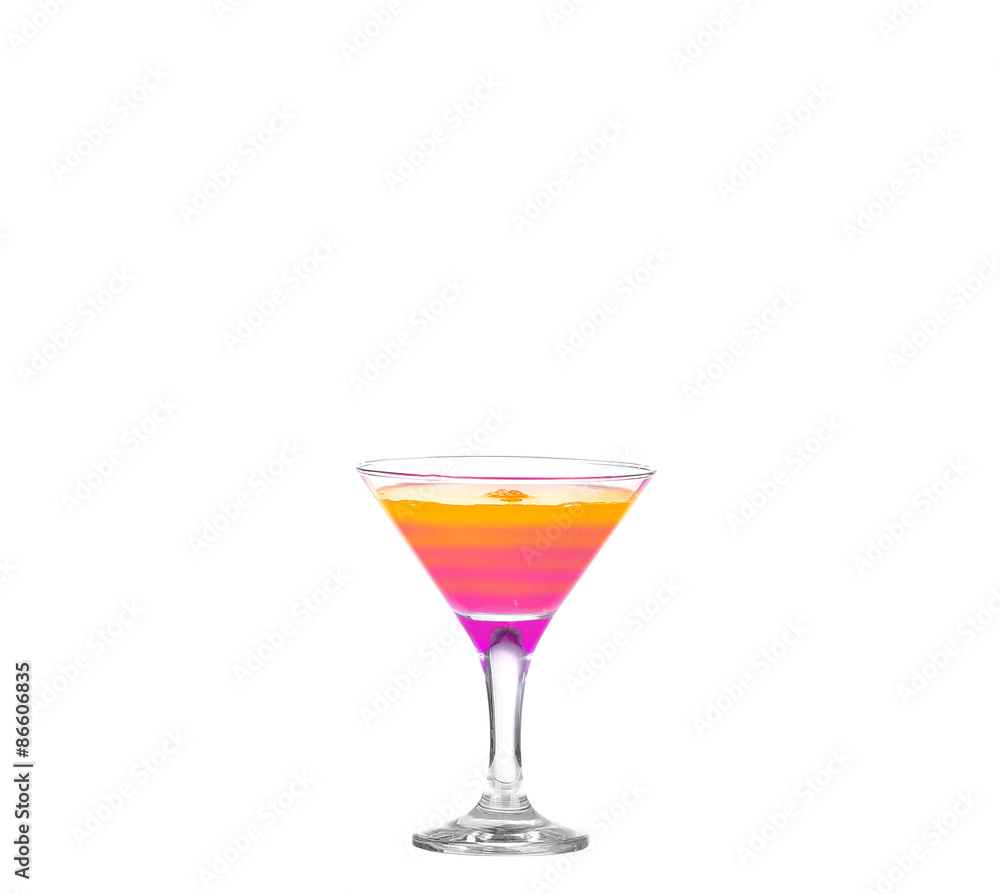 Cold alcoholic cocktail on the white background Cold alcoholic cocktail on the white background