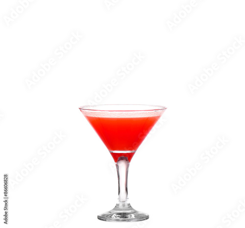 neckline red cocktail isolated on white background