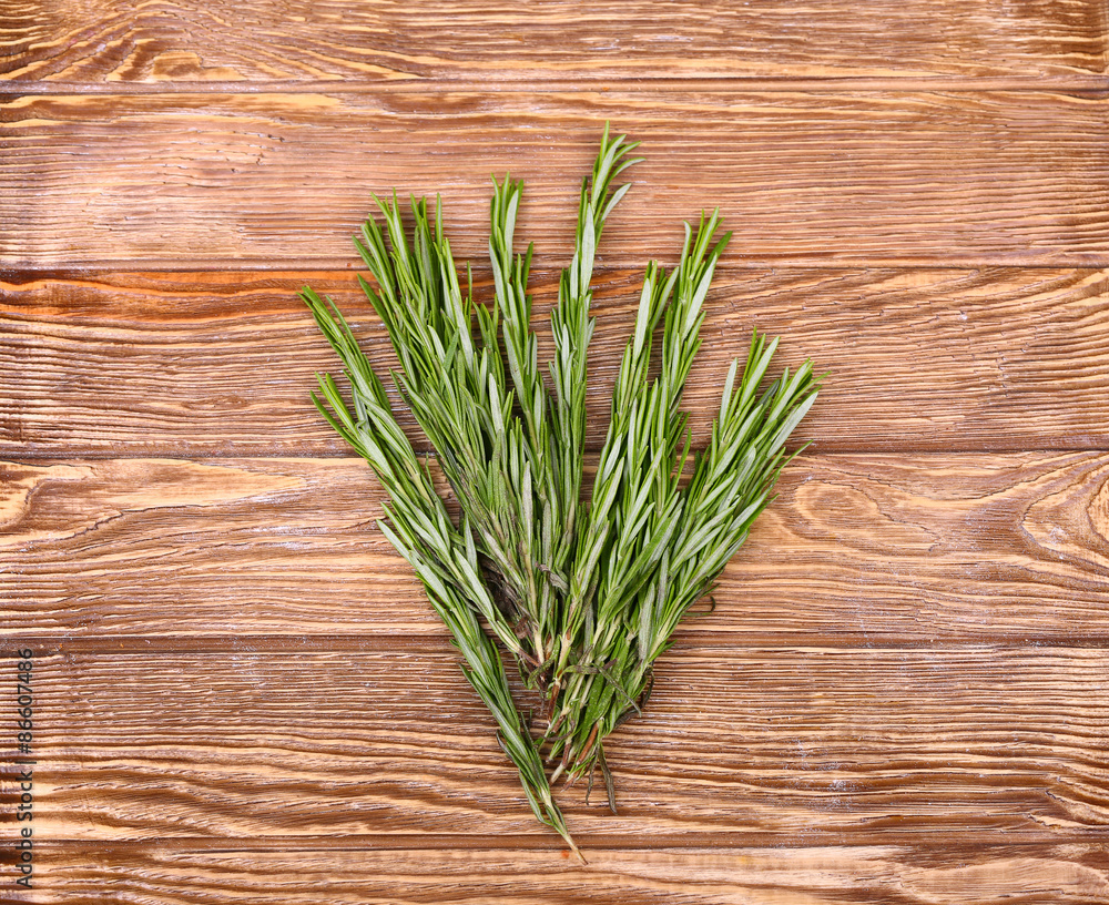 Rosemary bound on a wooden board Rosemary bound on a wooden board