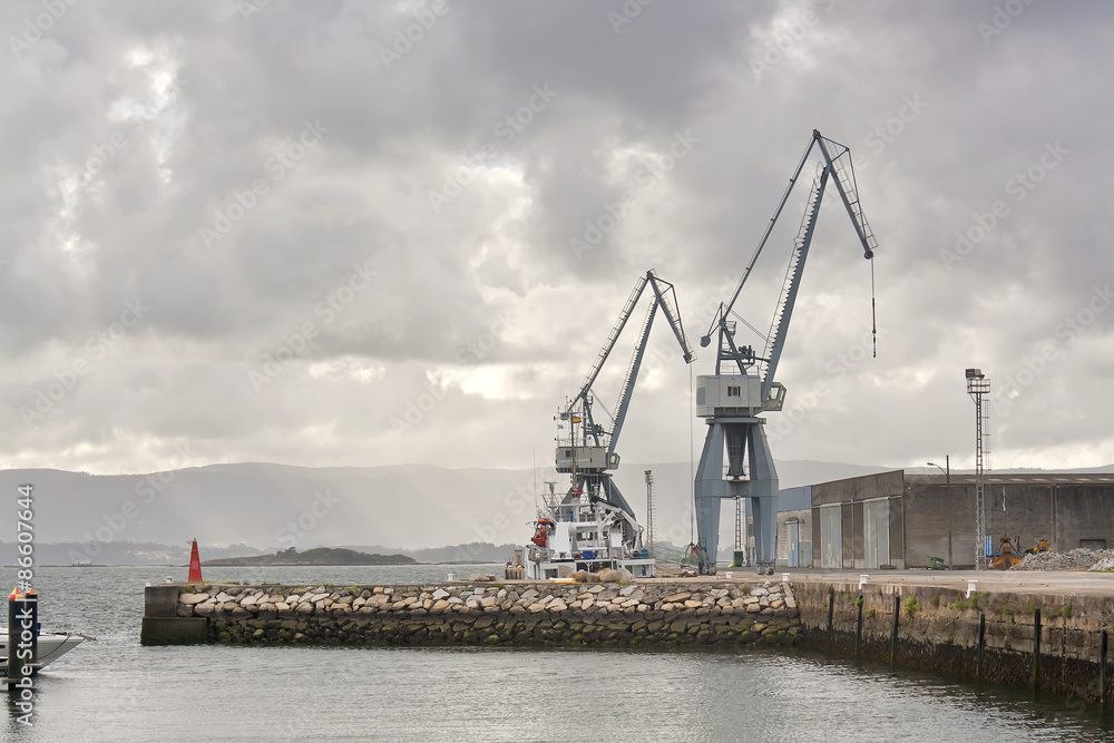 Port cranes in Vilagarcia de Arousa