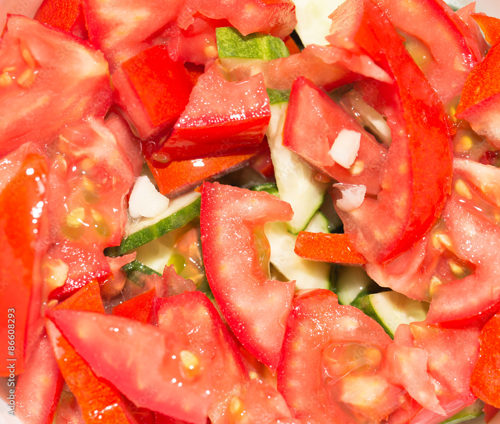 cut tomatoes in the dish cut tomatoes in the dish