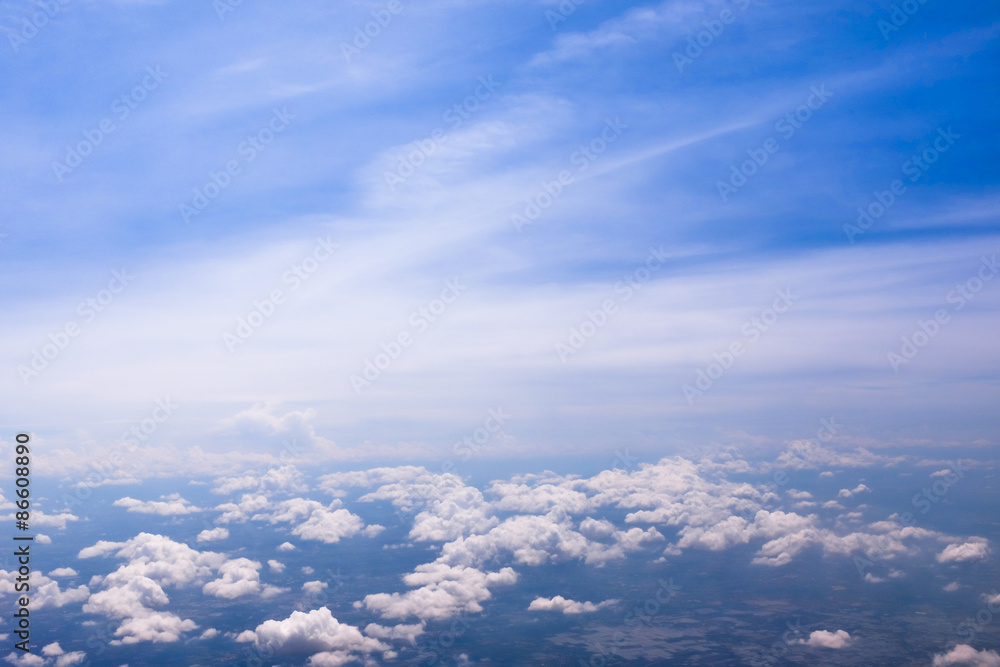 view from the window when airplane flying in the cloud view from the window when airplane flying in the cloud