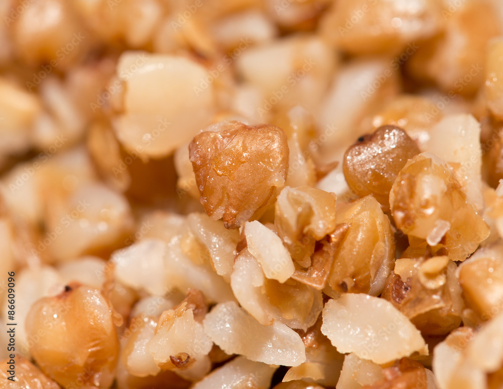 buckwheat groats as background. close buckwheat groats as background. close