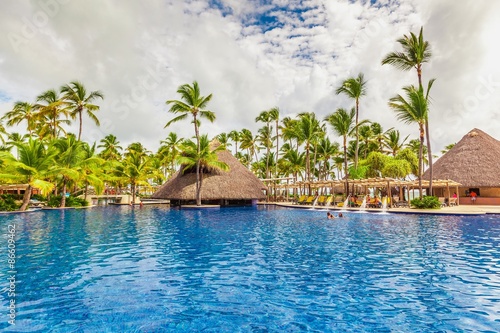 Bilde på lerret Hotel, Tourist Resort, Swimming Pool.