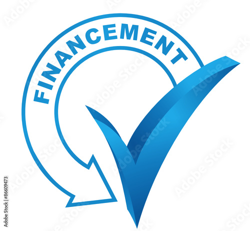 financement sur symbole validé bleu