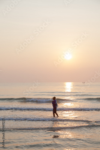 Man walking on the beach