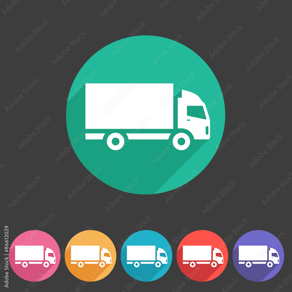 Cargo truck flat icon web sign symbol logo label Cargo truck flat icon web sign symbol logo label