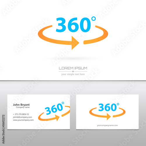 Abstract Creative concept vector image logo of 360 degrees for photo