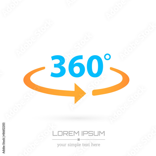 Abstract Creative concept vector image logo of 360 degrees for