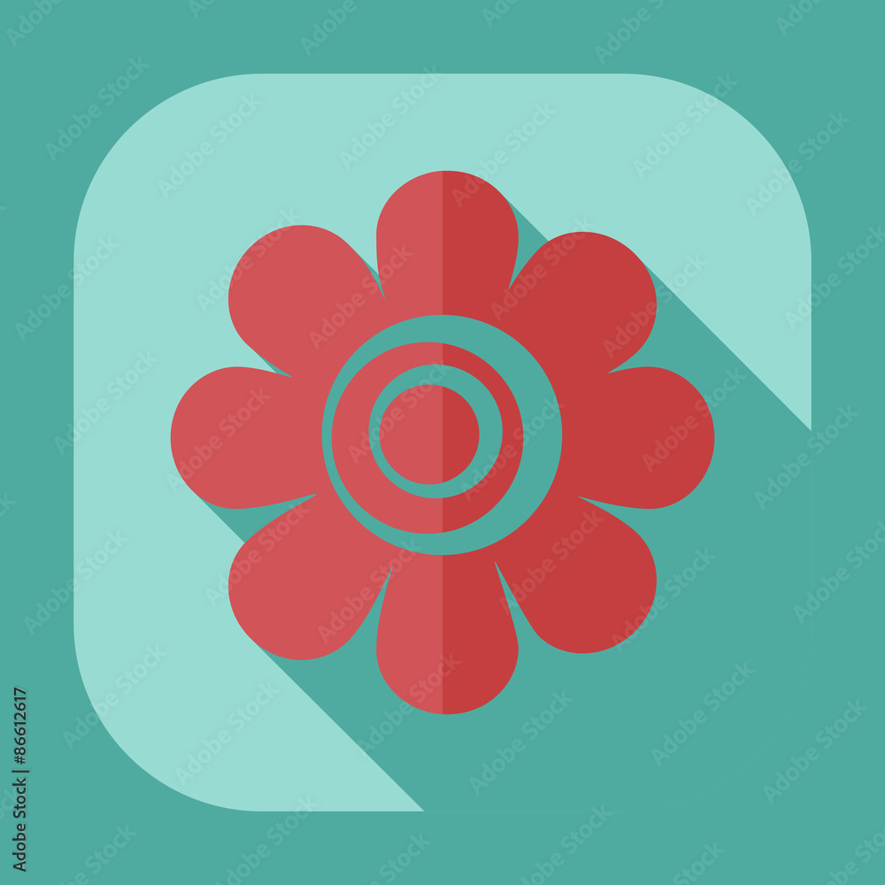 Flat modern design with shadow icon flower Flat modern design with shadow icon flower
