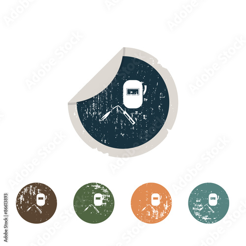 Welder and helmet icon